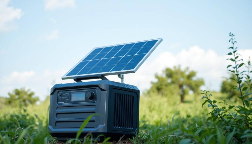 Portable power station with solar panel