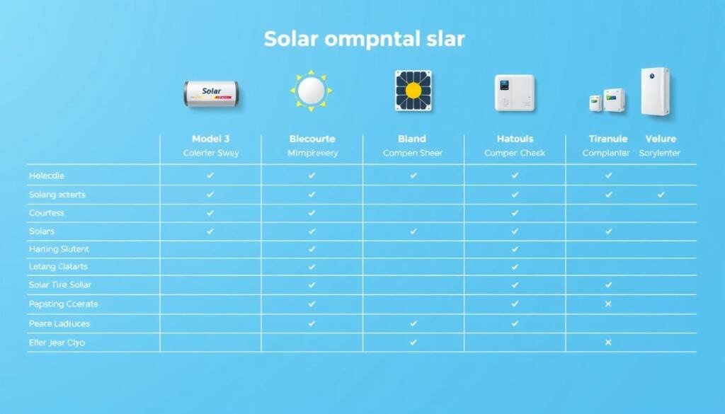Solar energy solutions comparison chart